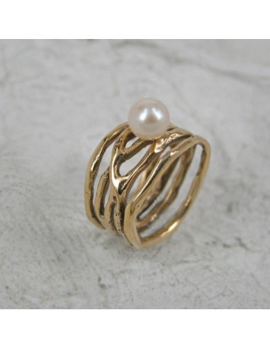 Bague "Alghe" bronze perle blanche JUSQU'A -70%! 