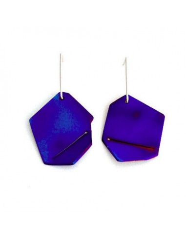 Grandes boucles Cairn titane brillant des détails fins