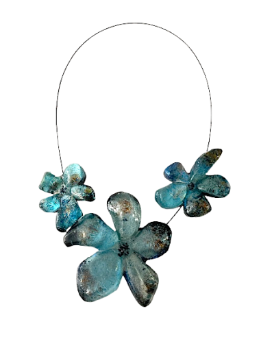 Collier 3 Fleurs bleues Par le système avancé 