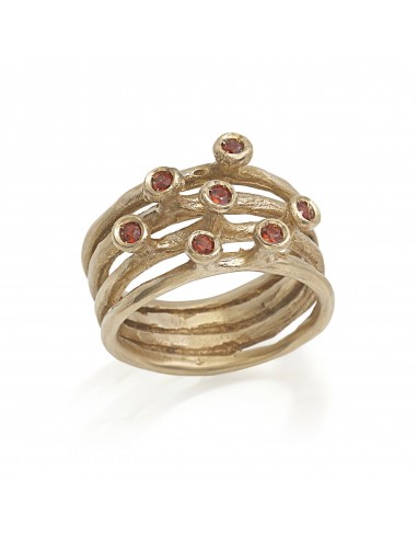 Bague Minima 7 Grenats - Bronze votre