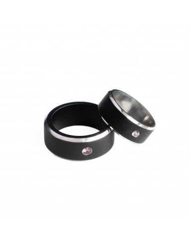 Bague H noire Spinelle rose - fine les muscles