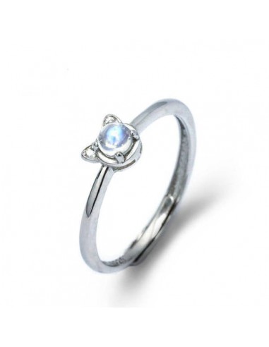 Bague Fine Argent Pierre de Lune "Cosmos" Pour