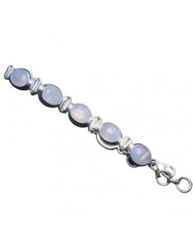 Bracelet Pierre de Lune bleue cabochon femme''Vesta'' Profitez des Offres !