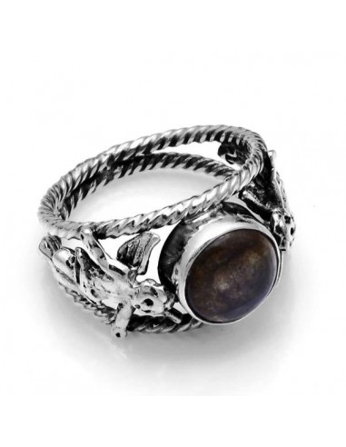 Bague noire Pierre de Lune "Pluton" Découvrez la collection