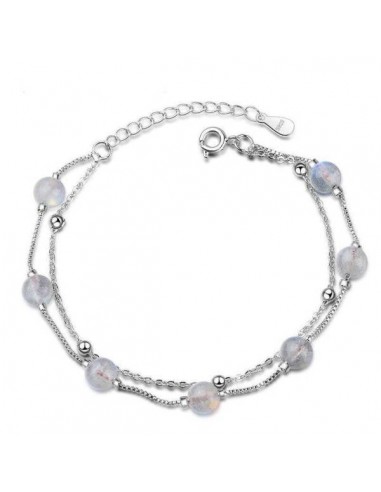 Bracelet en argent Pierre de Lune boule ''Aphroditos'' brillant des détails fins