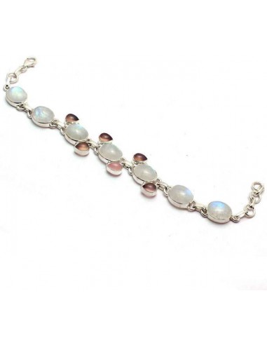 Bracelet Quartz Rose et Pierre de Lune  ''Men'' livraison gratuite