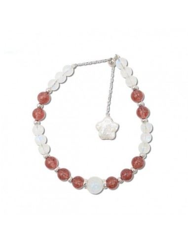 Bracelet Pierre de Lune rose  ''Fraise'' hantent personnes