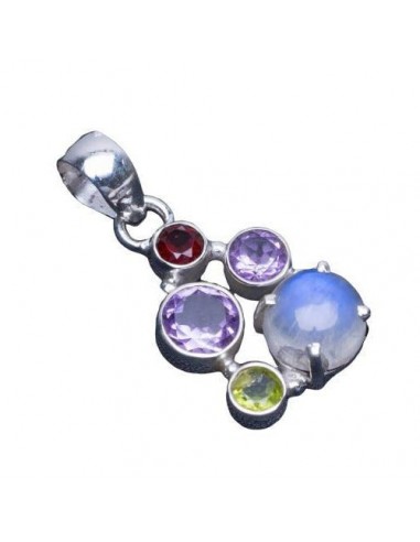 Pendentif Multi Pierre de Couleur Pierre de Lune ''Chroma'' basket pas cher