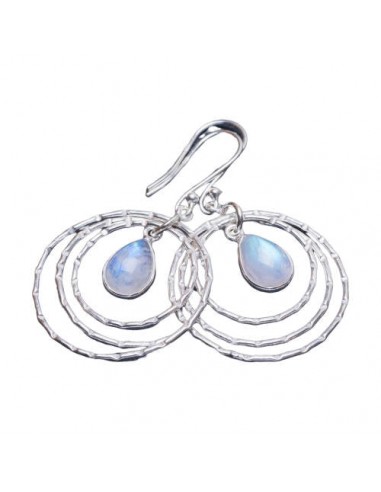 Boucle d'Oreille Argent Pierre de Lune ''Cercles de Soin'' shop