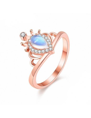 Bague Pierre de Lune Plaquée Or Rose ''Corail'' acheter