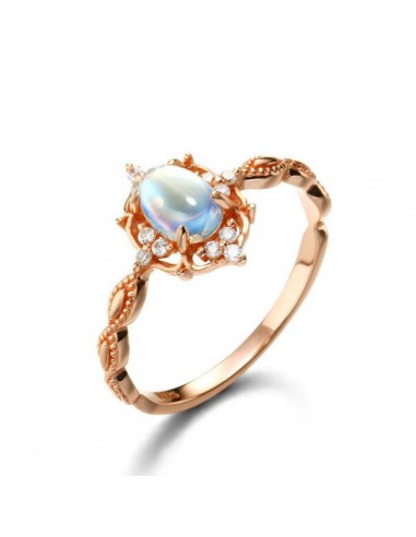 Bague Pierre de Lune et Or Rose 14k "Sirène" Comment ça marche