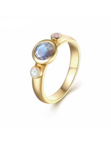 Bague Pierre de Lune Plaquée Or 14k ''Océan de Bohème'' pas cher chine