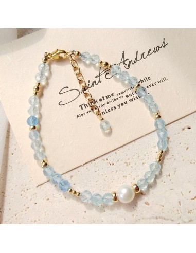 Bracelet En Aigue-Marine Et Perle D'Eau Douce prix pour 