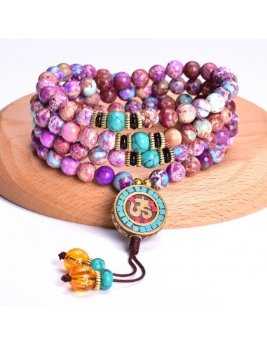 Bracelet Mala de Méditation en Jaspe Violet d'Europe débarque